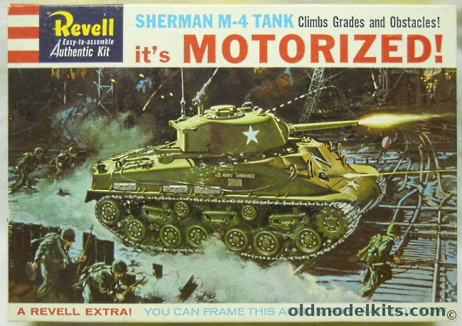 Revell 1/40 Sherman M-4 Tank Motorized - Black Magic, H544-249 plastic model kit